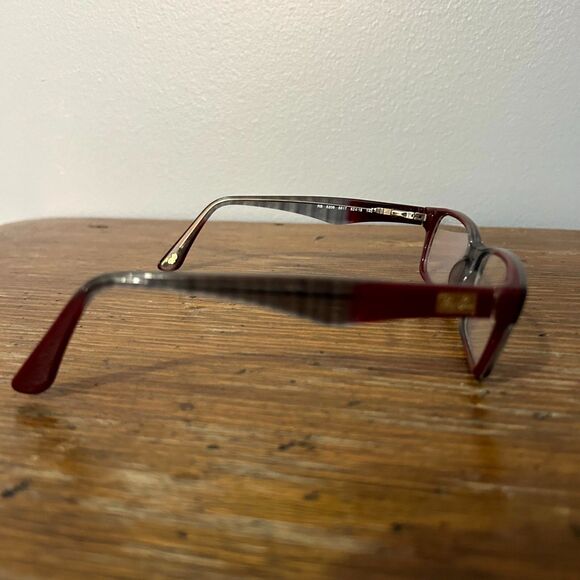Ray Ban Optics RB5206-5517 Eyeglasses Maroon Gray Full Rim Rectangle FRAMES ONLY - Picture 4 of 7